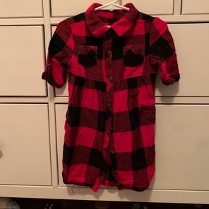 Buffalo plaid shirt dress
